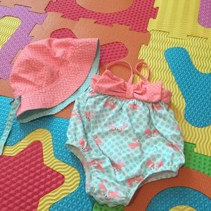 Bundle Swimsuit, cover-up, sunhat  size 9M